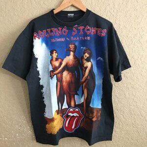 Rolling Stones Bridges of Babylon All Over Print T-Shirt XL Faded Resurreccion
